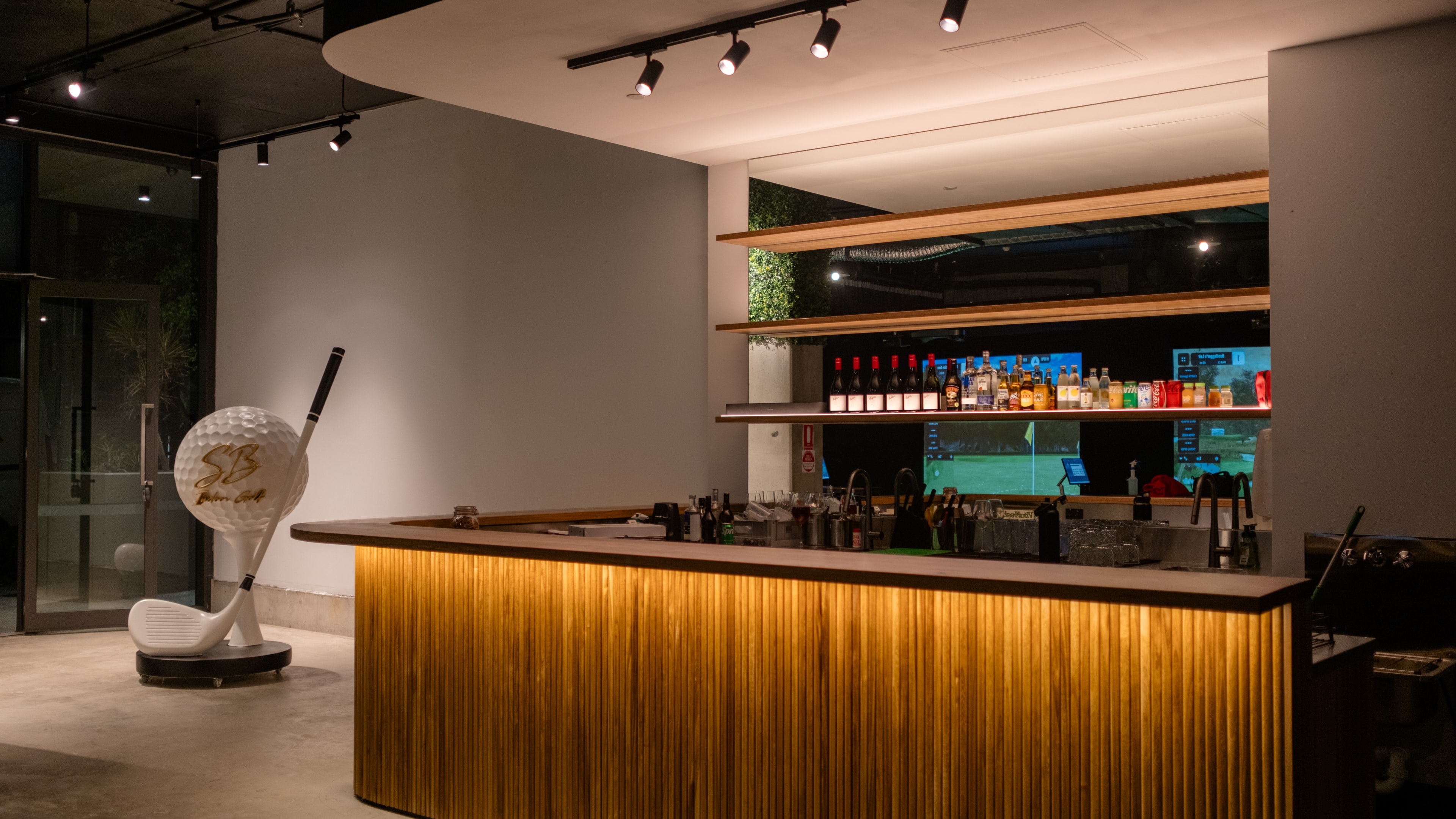 Stylish bar at South Brisbane Indoor Golf